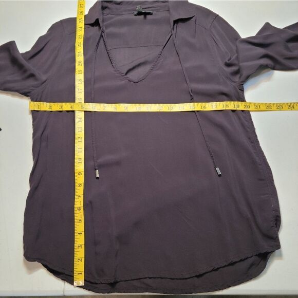 Paige Black Cherry Tie Neck Cuff Long Sleeve Boho Poet Blouse Top Renaissance - Picture 8 of 10